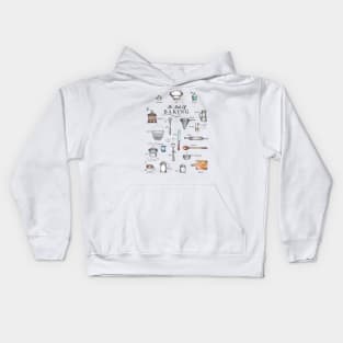 The Tools of Baking - Vintage Utensils - Kitchen Art. Kids Hoodie